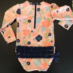 RuffleButts Long Sleeve Toddler Swimsuit
